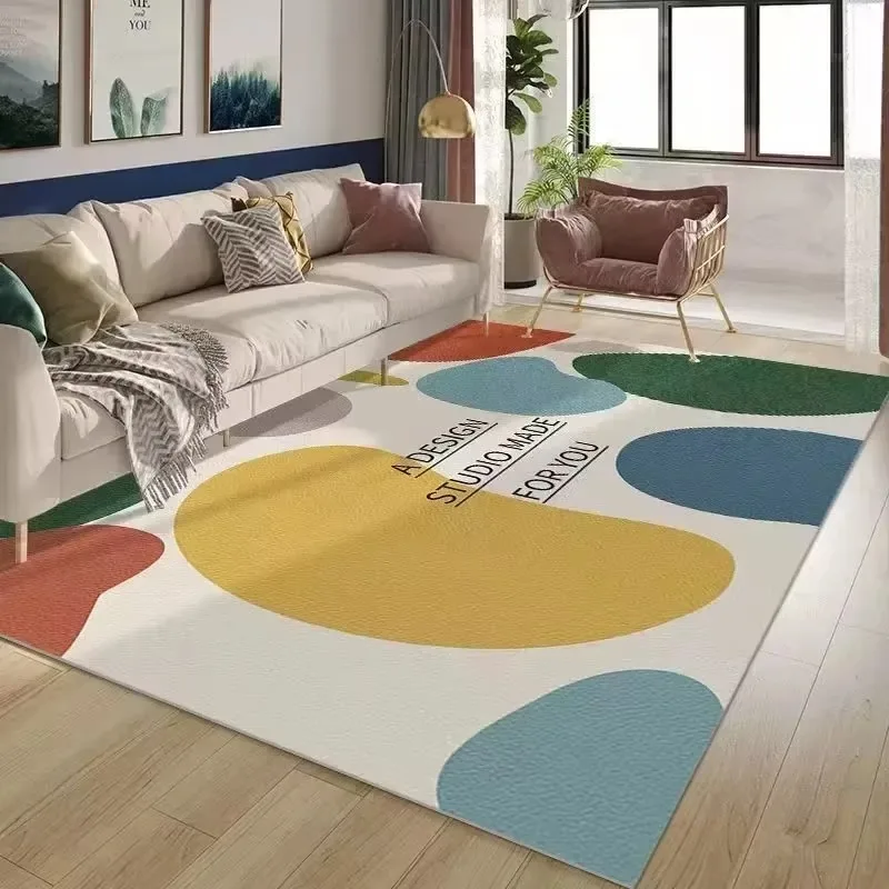 Washable Household Rug, Easy Clean Floor Mat for Living Room & Bedroom, Suitable for Summer Use