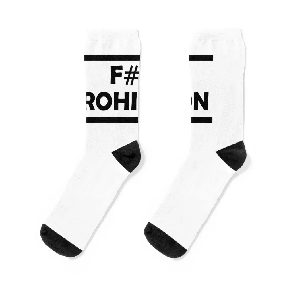 

F # CK PROHIBITION Socks halloween luxe anime Rugby Socks For Men Women's