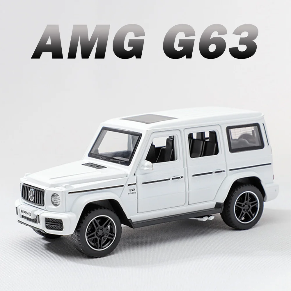 ベンツg63-男の子用ダイキャストカー,合金車のおもちゃ,オープンサウンド,軽い引き戻し,金属ボディ,ゴム製タイヤ,子供用クリスマスギフト,1:32