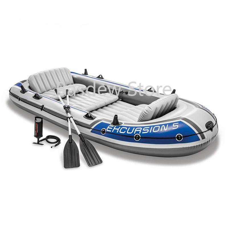 Wear-resistant five-person kayaks, inflatable rubber thickened fishing boats, enlarged outdoor assault boats