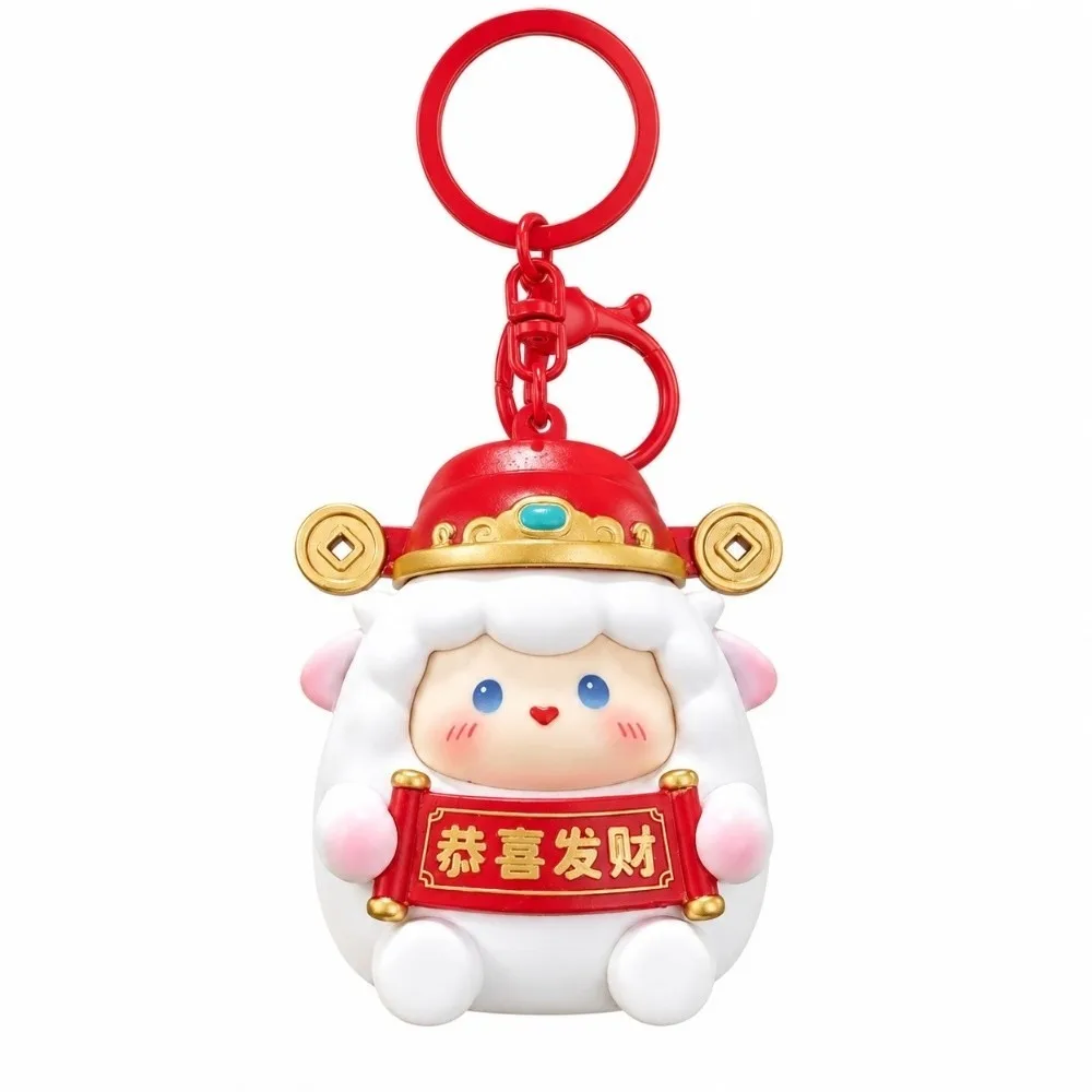 LED Light New Year Keychain Audio Sound Plastic Material Sounding Sheep Pendant Mini Size Cartoon Design Glowing Lamb Keyring