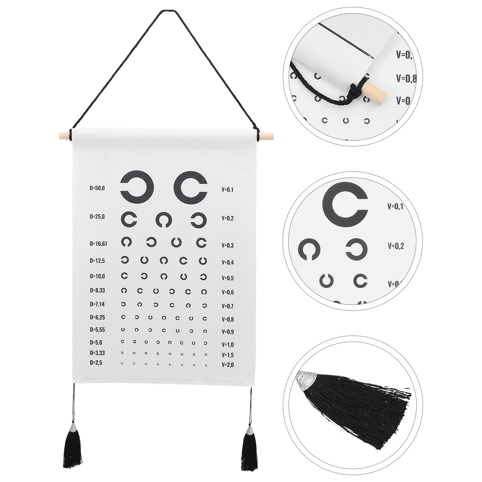 Eye Chart Hanging Picture Break-proof Wall Testing Visual Covering Kids Polyester Cotton Exam Occluder