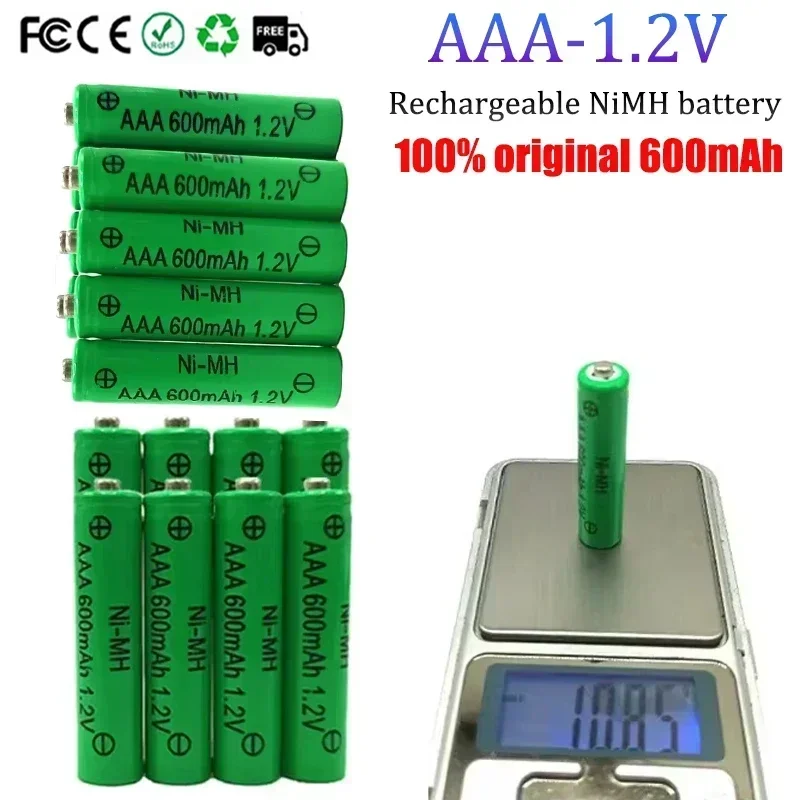 Pilas Aaa Racargables AAA 1.2V NiMH Battery Pila Recargable 600mAh for Flashlight Electric Toy Remote Control Backup Battery