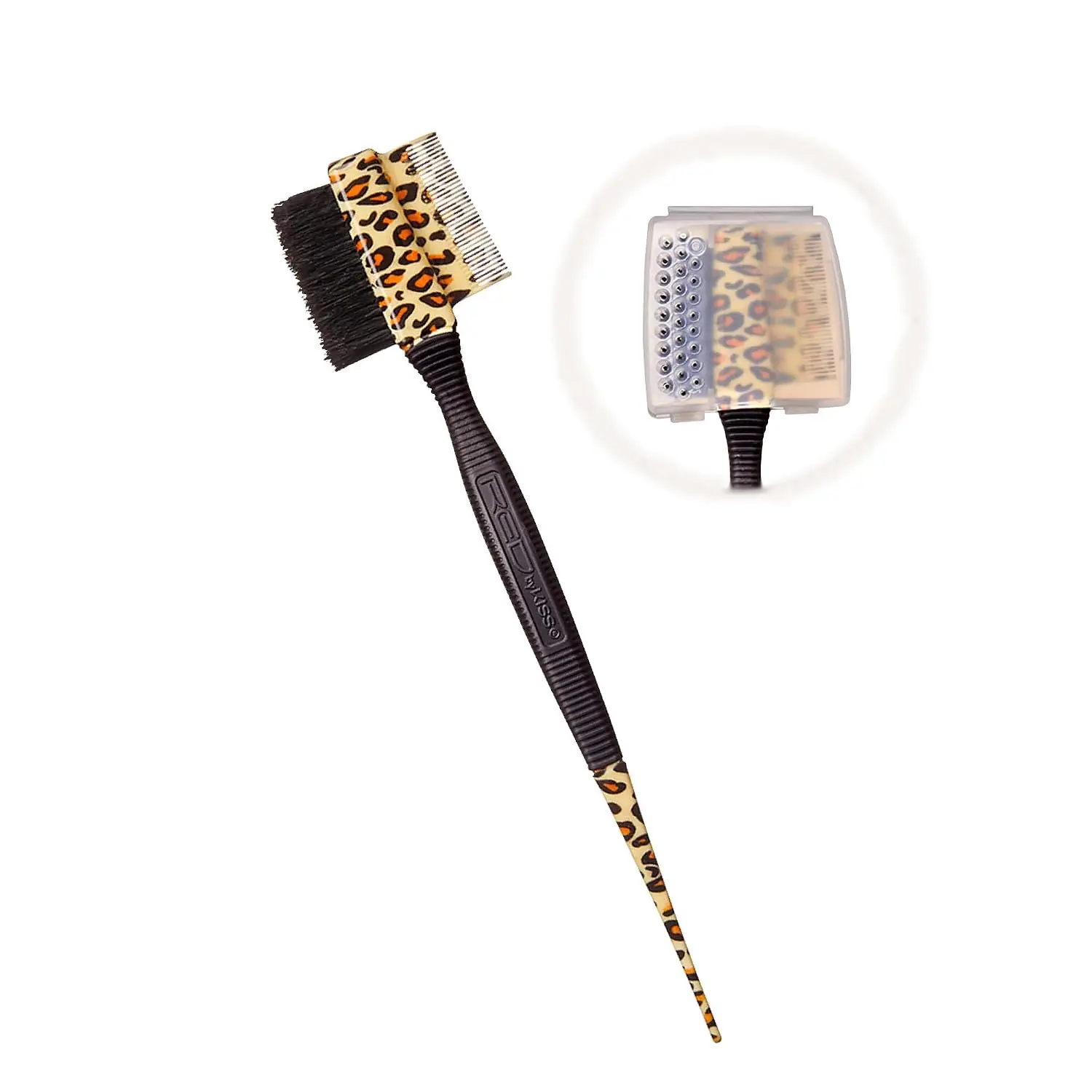 3-IN-1 Edge Brush with Case: Boar Bristle Brush, Fine Tooth Comb & Rat Tail for Precision Styling, Edge Control & Hair Parting