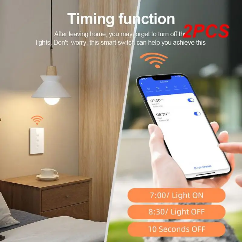 

2PCS Us Standard Smart Home Automation Innovative Stylish 2.5d Concave Texture With Touch Control Home Security Top Choice