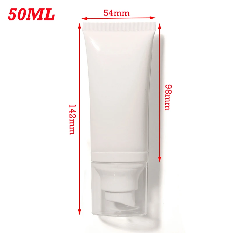 50ML Portable Cosmetic Tubes Empty Foundation BB Cream Lotion Squeeze Bottle with Vacuum Pump For Travel Sub-bottling Tube