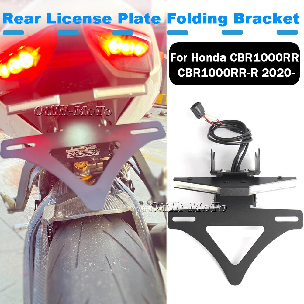 

For Honda CBR1000RR-R Fireblade CBR1000RR Motorcycle License Plate TailFrame Folding Bracket Turn Signals Integrated LED Lights