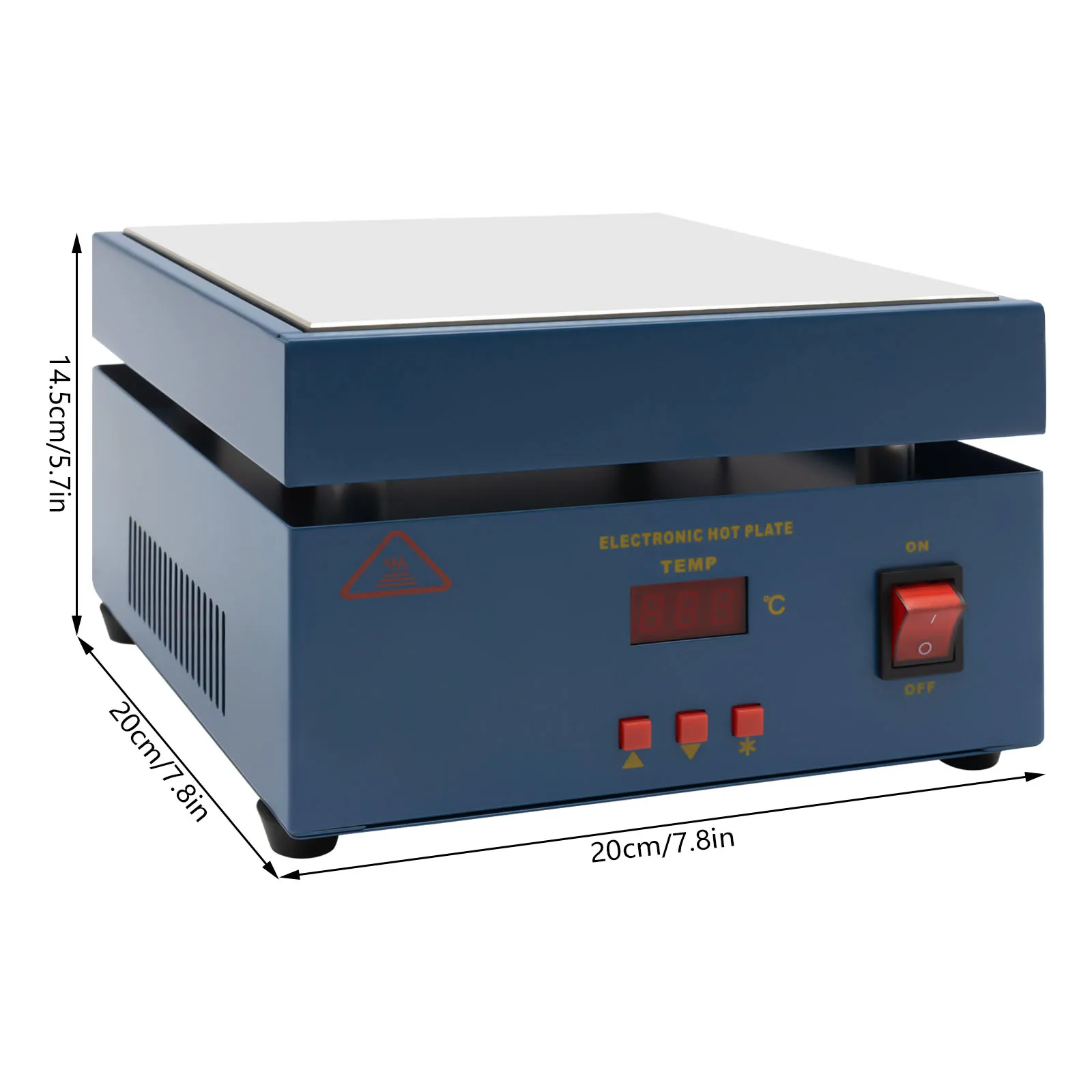 800W Microcomputer Electric Hot Plate Digital Display Preheat Soldering Station Lab Welder Hot Plate Rework Heater 20*20*20cm