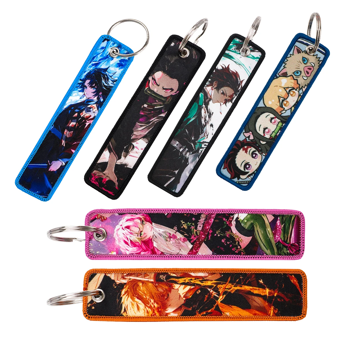 

Kawaii Embroidered Keychains Key Fobs Cute Key Tags Cartoon Ghost Key Rings for Bags Cars Gifts for Fans Cosplay Accessories