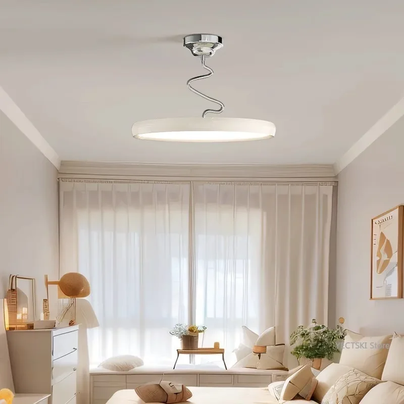 GHJUYIOL Cream style bedroom twist light, modern and minimalist ceiling mounted dining room pendant light