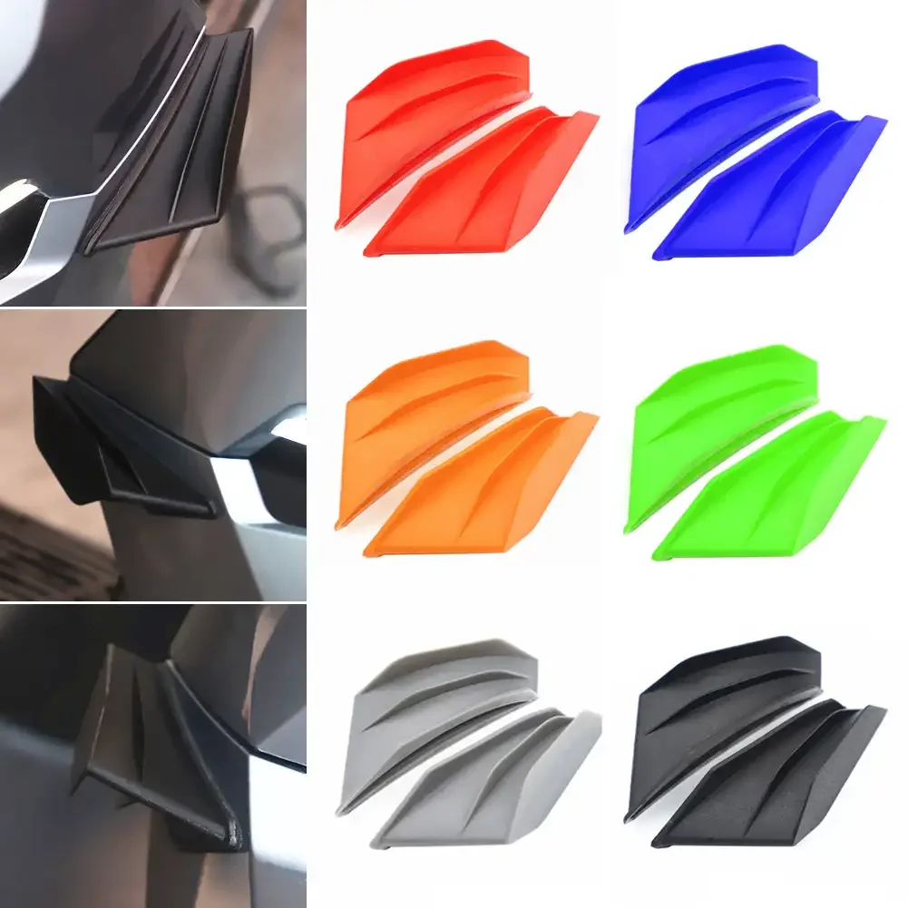 2PCS Motorcycle Spoiler Wing Winglet Aerodynamic Side Wing Fin Spoiler For Suzuki Honda Yamaha SMAX155 Kawasaki Unviersal