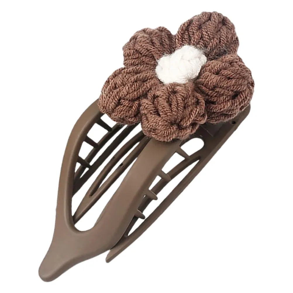 

Flower Hair Clips Crochet Resin Barrette Claw Spring Kawaii Fashion Accessories Women Elegant Soft Secure Grip Versatile