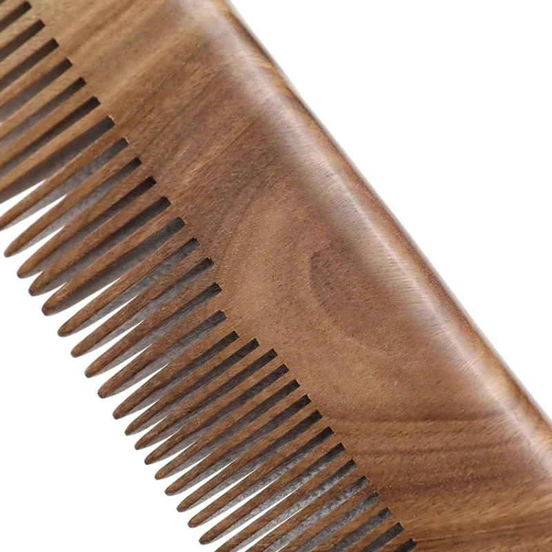 Long Tooth Green Sandalwood Comb, Logotipo personalizado Beard Comb, Pente do tamanho do bolso para o rosto embelezar moda, presente de aniversário,