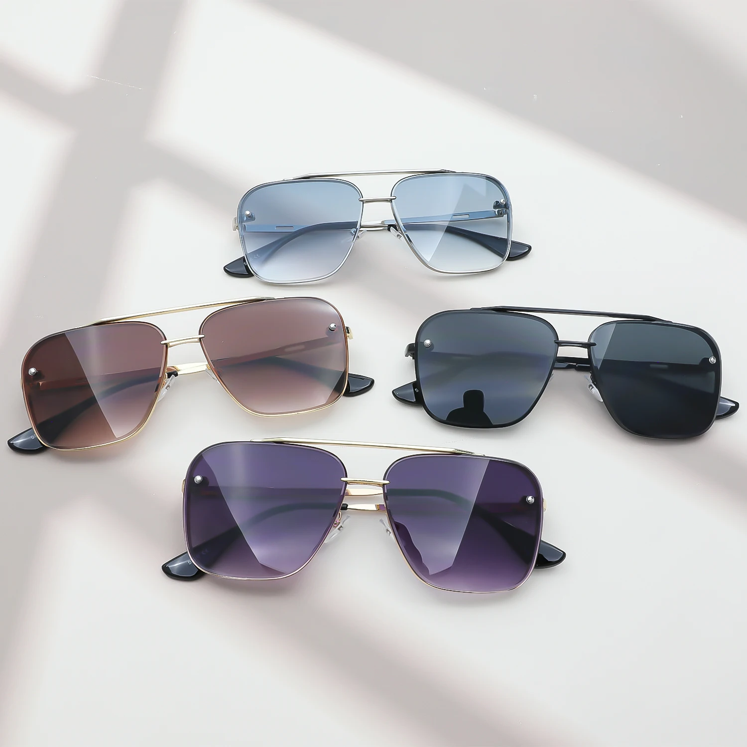 Metall Punk Großen Rahmen Sonnenbrille für Männer Frauen Coole Fahren Gläser Marke Design Quadrat Sonnenbrille Brille UV400 Brillen – Detail 6