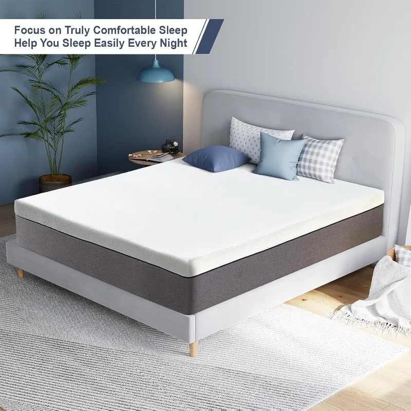 Mattress, 10 Inches Queen Mattress in Box, No Fiberglass, Memory Foam Mattress with Pressure Relieving,