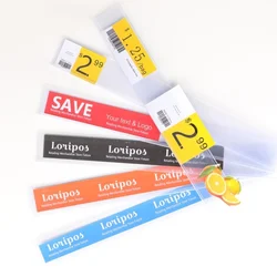 Supermarket Merchandising Flat Data Strip Label Holder Shelf Edge Self Adhesive Price Tag Clip Stick Clear Card Display Sleeve