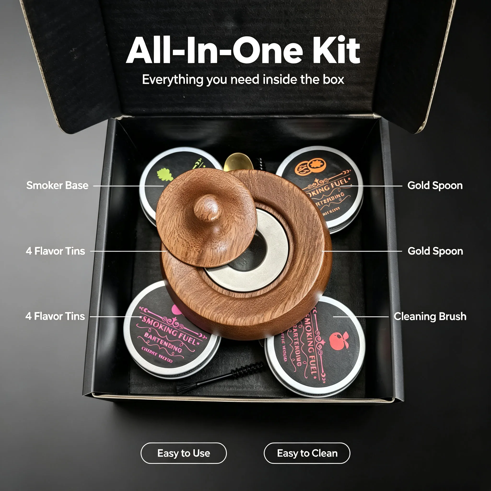 4/6 Flavors Wood Chips Whiskey Smoker Kit Classic Cocktail Smoke Infuser Set Bourbon Old Fashioned Drink Smoker Gift For Men