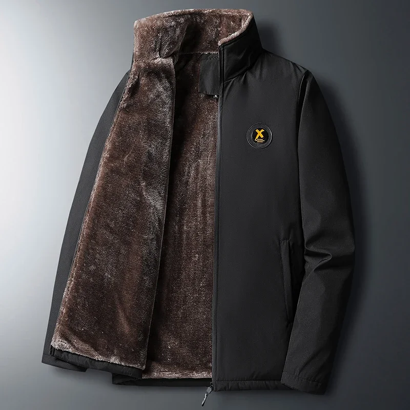 

Men Autumn Winter Windproof Warm Thick Fleece Liner Jacket Coat Plus Velvet Parkas Men Brand Outwear Outdoor Classic Jacket