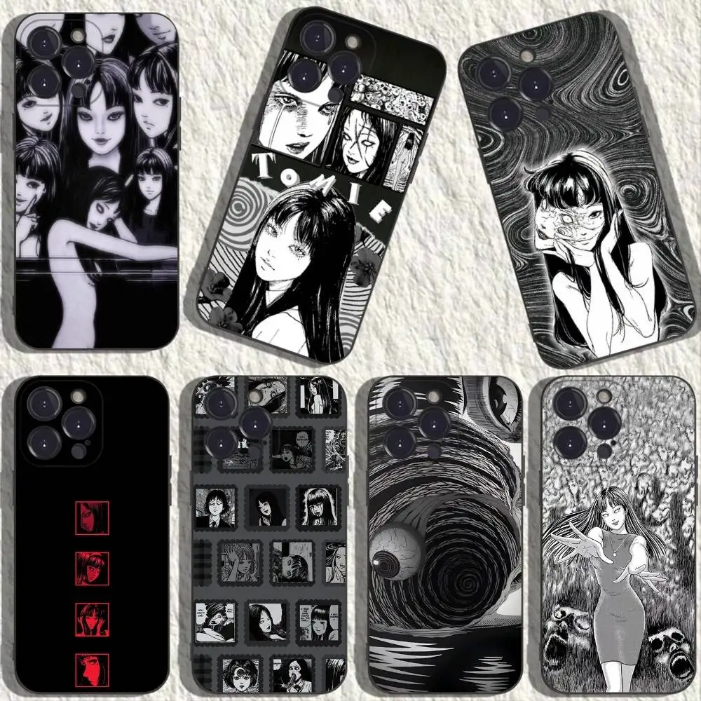 

T-Tomie Junji Ito Phone Case For iPhone 17,16,15,14,13,12,11,Plus,Pro Max,XS,X,XR,SE,Mini,8,7,Soft Silicone Black Cover