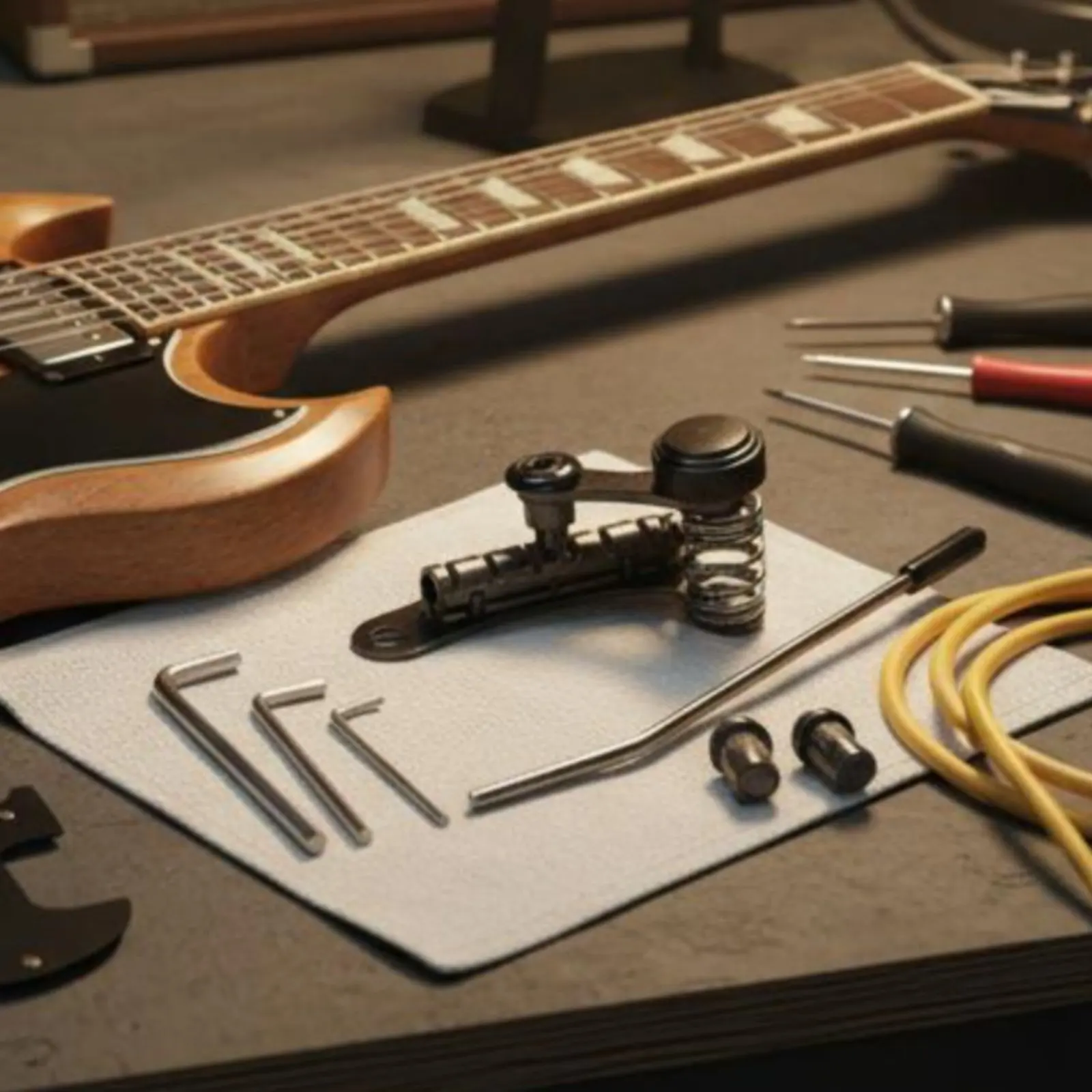 Tremolo Bridge Stable Tuning Guitar Tremolo System Tone Modulation Tailpiece Easy Installation Guitar Bridge Kit