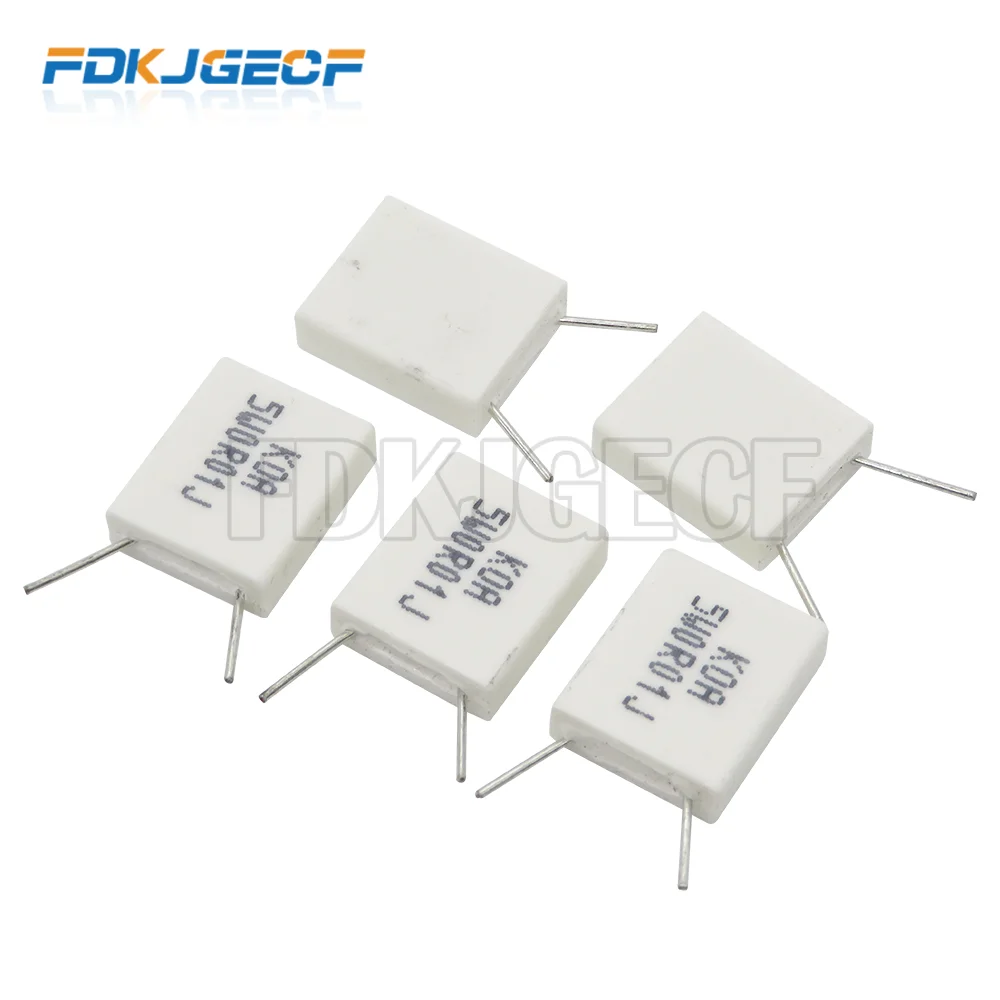 10pcs BPR56 5W Non-inductive Ceramic Cement Resistor 0.01 0.02 0.05  0.15  0.25  0.47ohm  0.1R 0.22R 0.33R 0.2R 0.5R