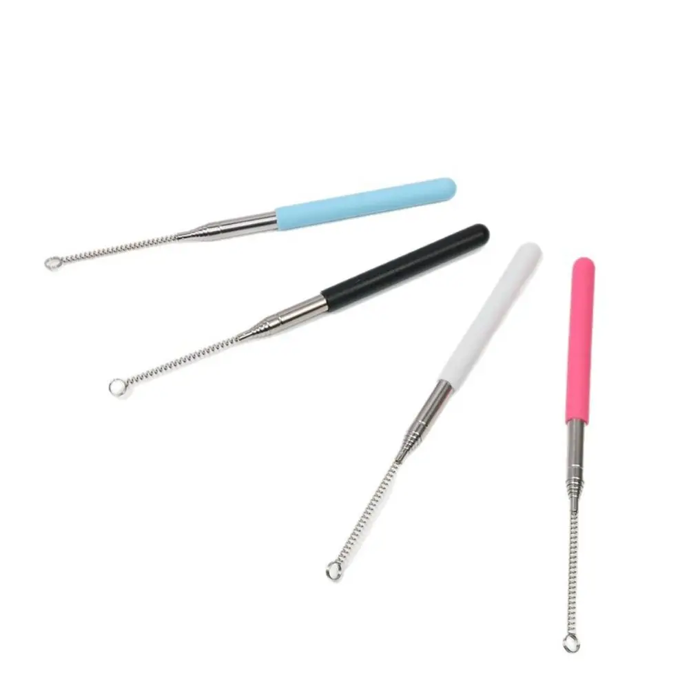 Durable Stainless Steel Cat Teaser Wand Replaceable Head Retractable Retractable Cat Teaser Wand Interactive Cat Cat/Kitten