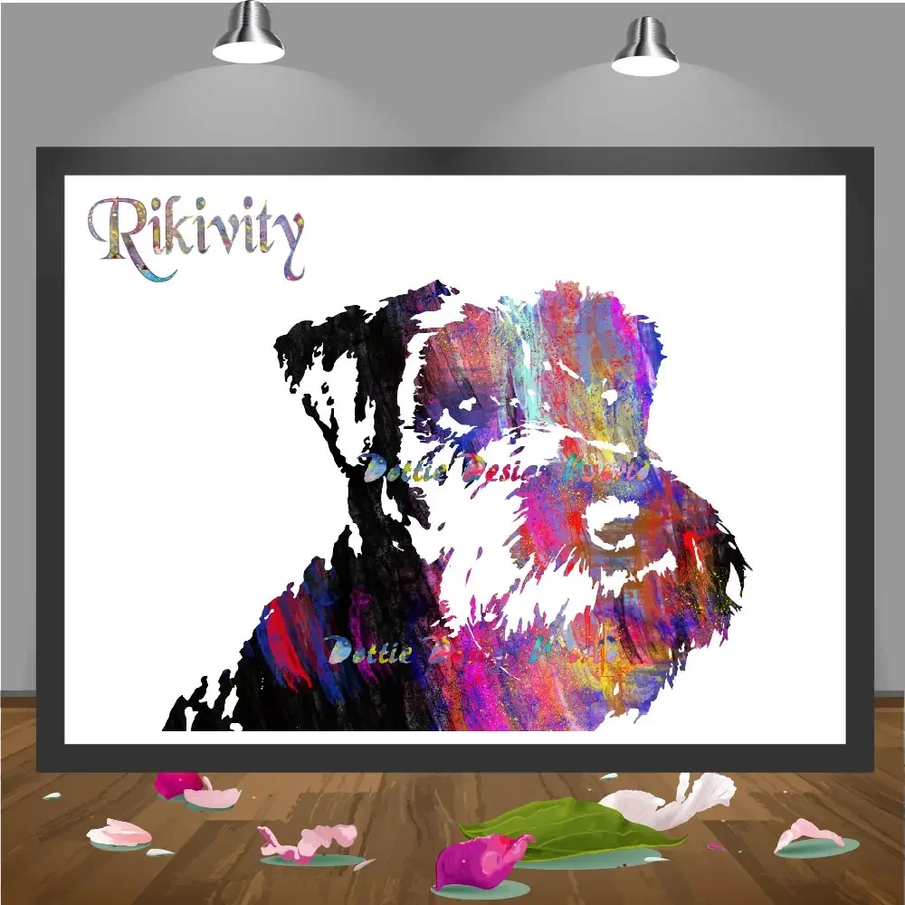 Watercolor Miniature Schnauzer Dog Poster Prints Animal Wall Art Aesthetic Picture Canvas Painting Home Living Room Wall Decor