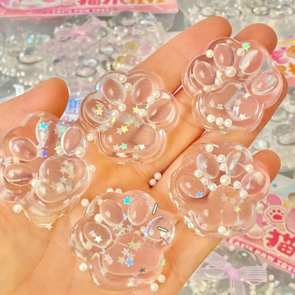 Trage Rebound Lichtgevende Kat Poot Knijpspeeltje Siliconen Zachte Cartoon Fidget Speelgoed Handgemaakte Kneden Kat Poot PinchToy Kinderen Volwassen