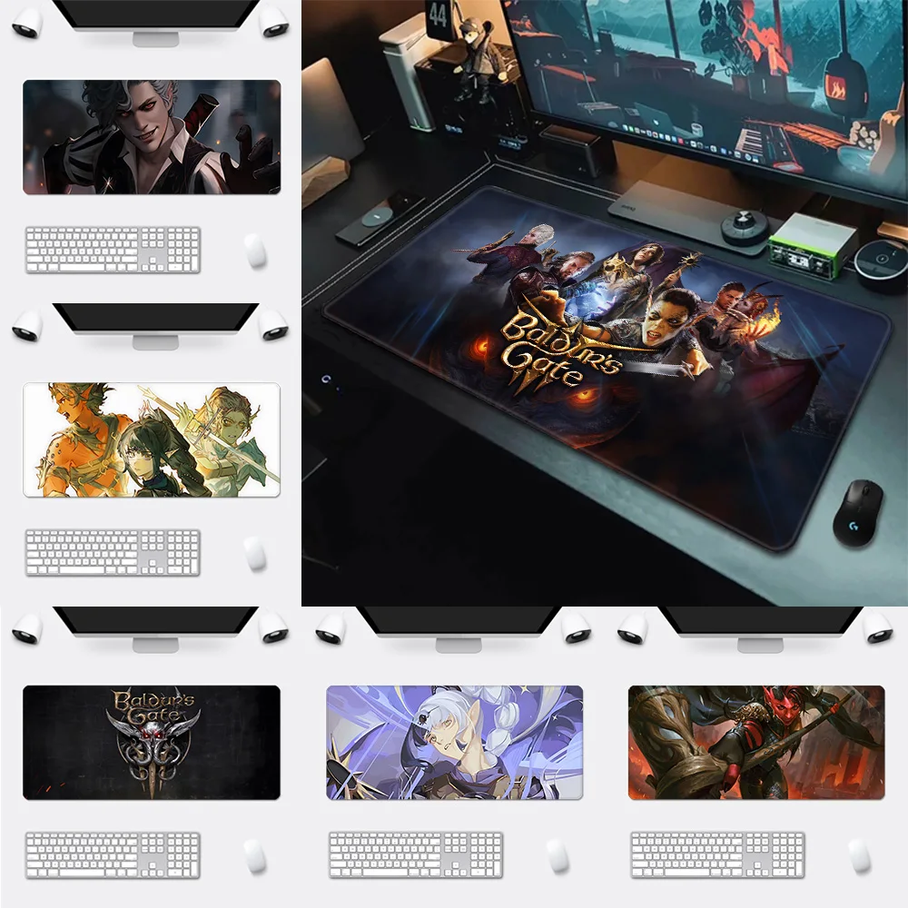 Baldurs Gate 3 Mousepad HD Printing Computer Gamers Locking Edge Non-slip Mouse Pad XXL90x40cm Keyboard PC Desk Pad