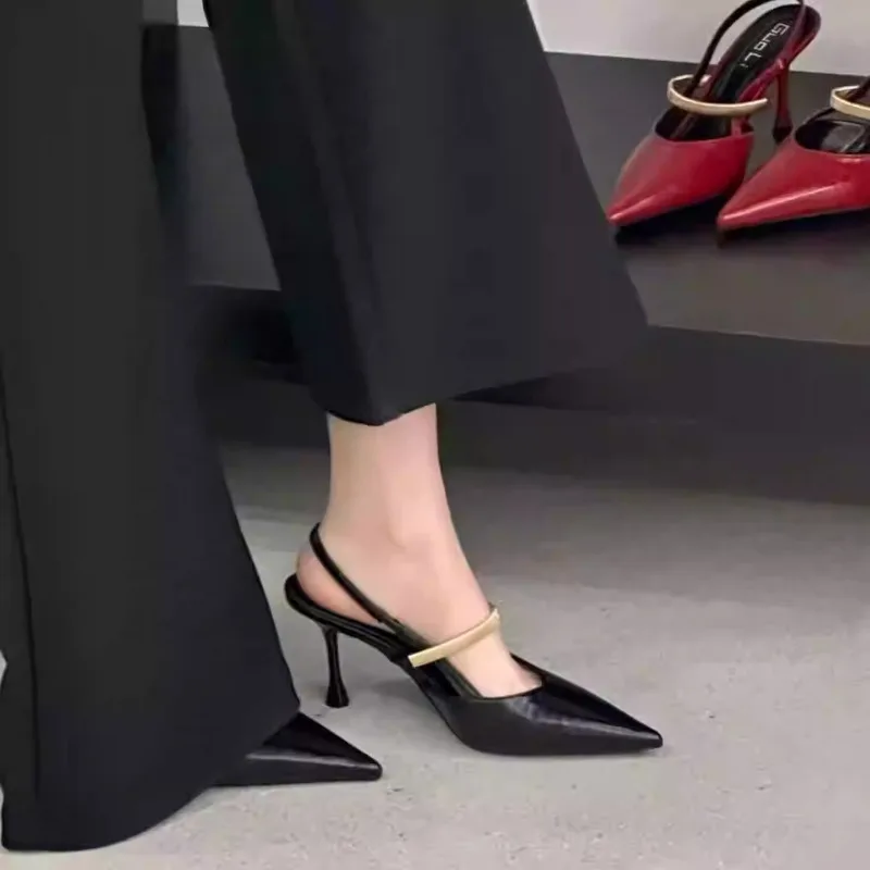 2026Summer Low-Cut Women's High Heels Sandals Designer Women's Pointed Toes Slingbacks Shoe Sexy Female Walking Shopping Slipper - view 4