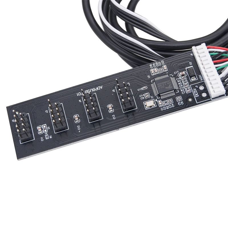 새로운 9핀-4x9핀 분배기-8 포트 USB2.0 허브 라이저 카드 FE2.1 칩 60cm 9핀 연장 케이블 데스크탑용 SATA 전원 공급 장치