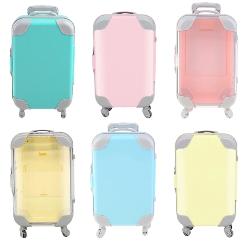 Mini Trolley False Eyelashes Packaging Box Simulation Luggage Storage Box Dolls Travel Suitcase Packing Case