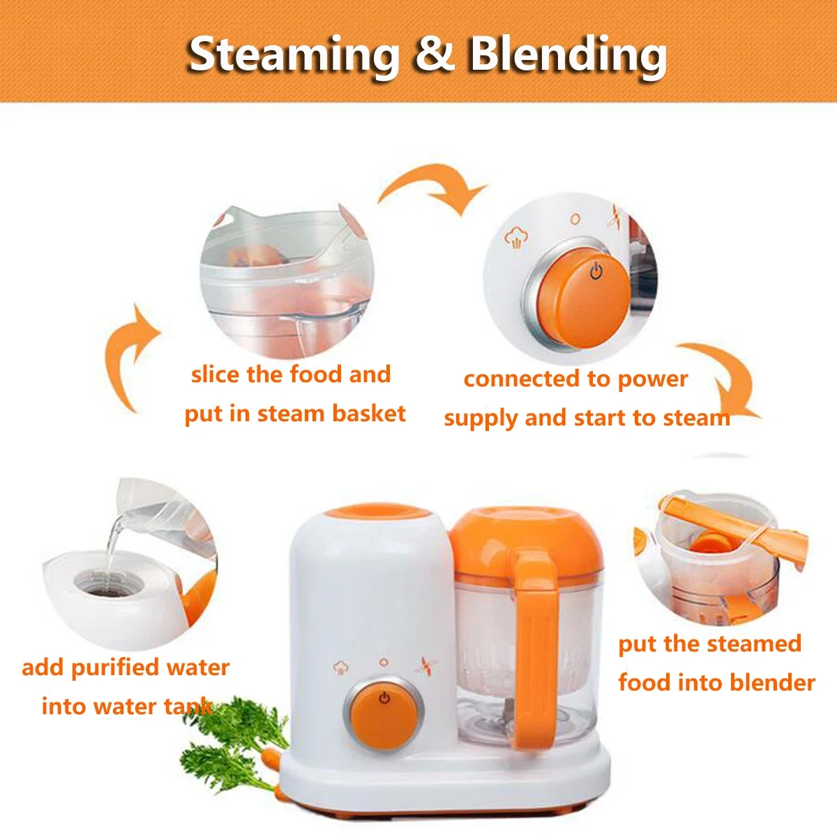 Baby Food Supplement Machine Multicooker Solid Food Cooking Machine Electric Blender Grinder Mixer Steaming and Cooking