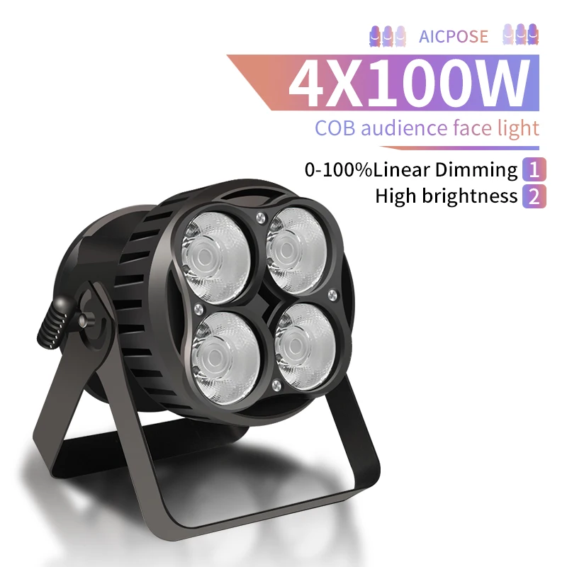 

IP65 waterproof 4x100w RGBW COB LED PAR stage light for wedding party or outdoor waterproof professional lamp