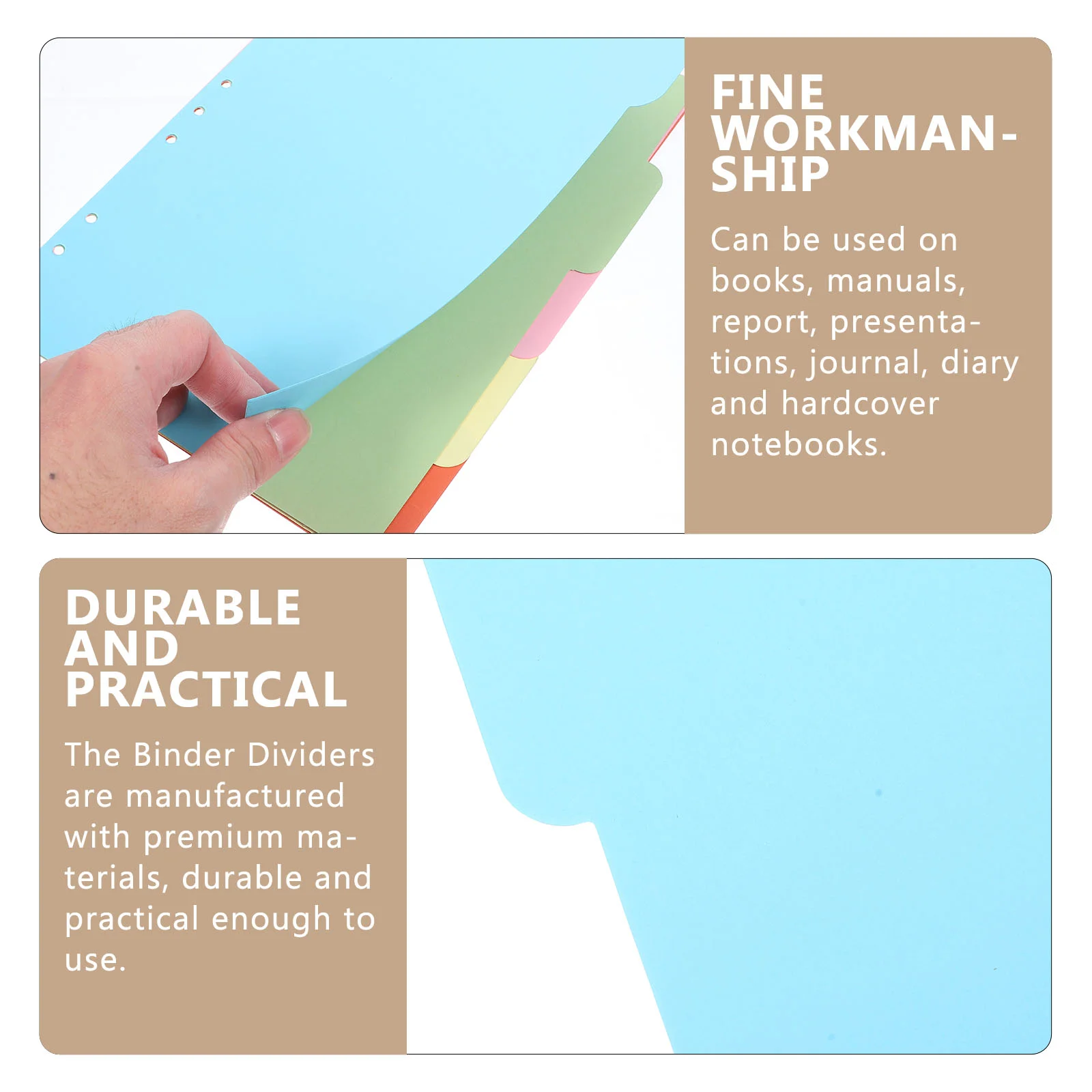 15 Pcs Separator Sheet Index Paper Notebook Dividers Notepad Tabs Binder Classification The