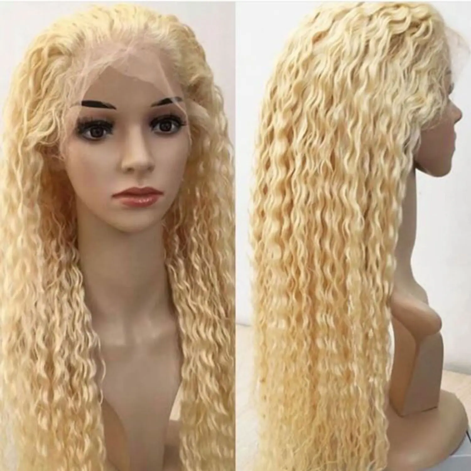 613 Deep Wave Lace Front Wig Human Hair HD Transparent Lace Frontal Wig Human Hair 200% Density 13X6 Blonde Lace Front Wigs Huma