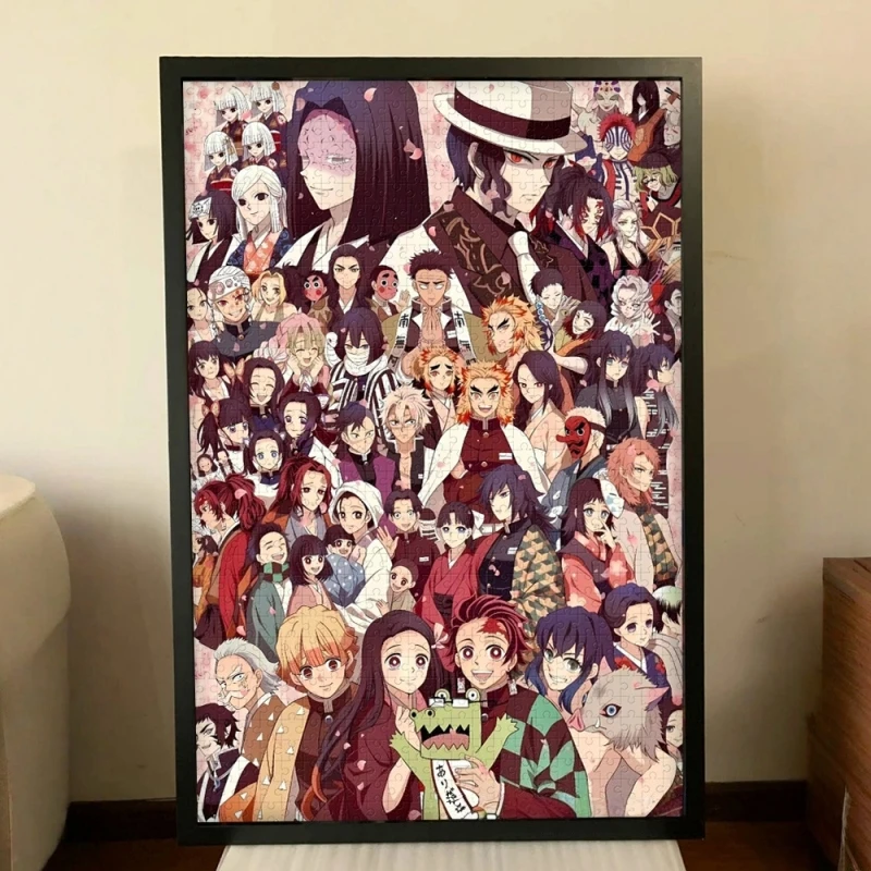 جديد في المخزون شيطان القاتل أنيمي خشبية بازل قطع مجموعة 1000 قطعة لعبة لتخفيف الضغط جدار ديكور فني المشارك أنيمي لعبة هدية مثالية #4