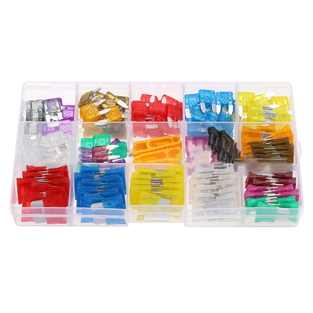 Fusible de voiture à code couleur, 166 pièces, 15A 40A, régulier/petit fusible de voiture 20A 2A, 10A 35A 3A 25A 5A 7.5A 30A