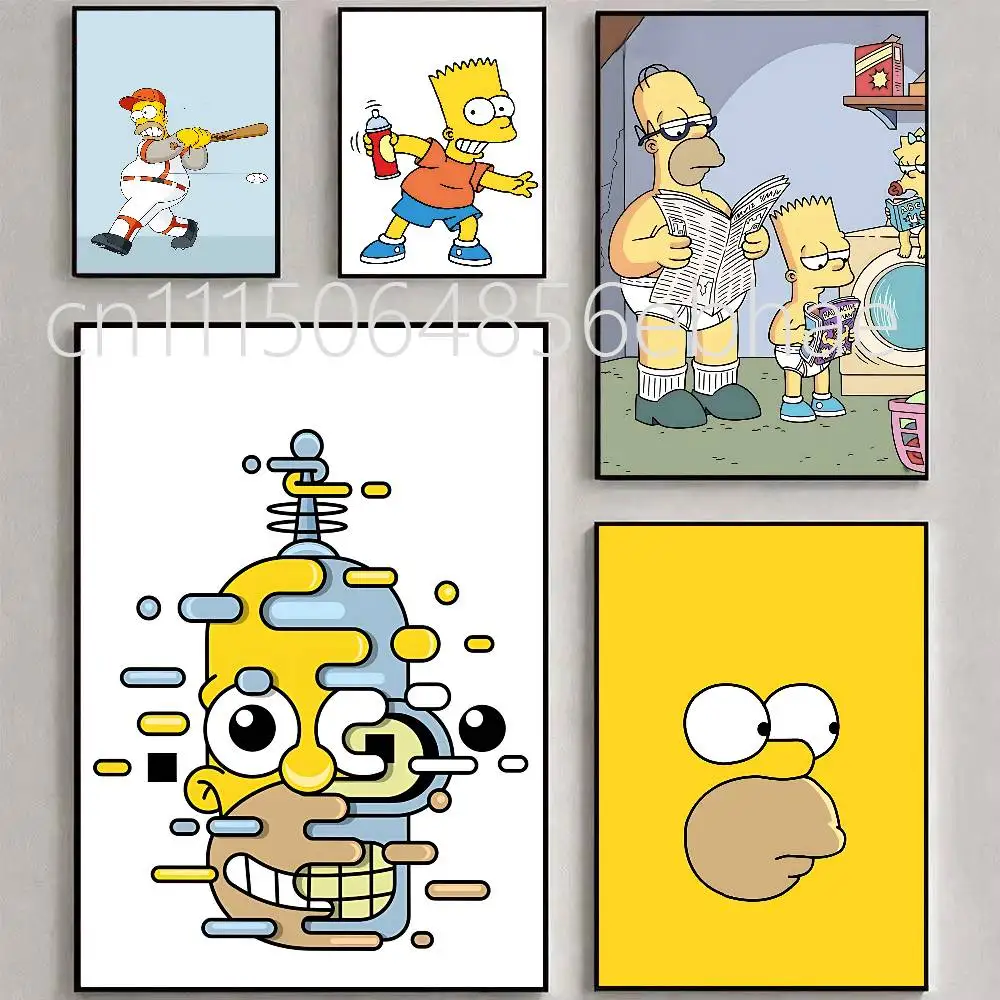 FOR The Simpsons Poster HD Print Home Decor Wall Art Mural Room Bar Decoration