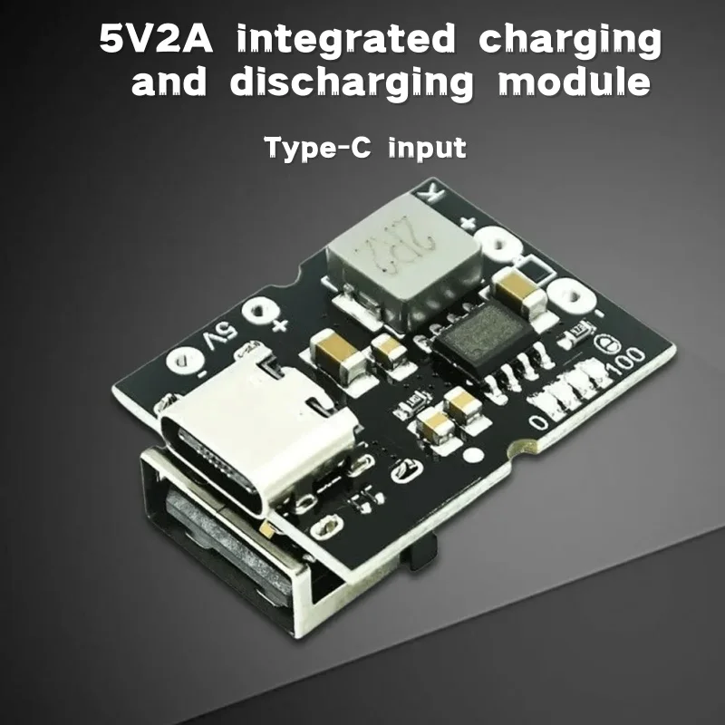 5V2A Charge Discharge Integrated Module Type-C Input Battery Charging Module Support 4.2V Lithium Battery Charge Protection