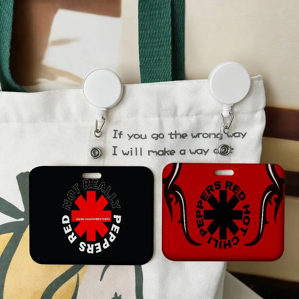 Porta-Cartões de Identificação de Plástico para Crachá de Trabalho, Porta-Cartão de Ônibus, Porta-Cartão Bancário, Porta-Cartão de Negócios, Protetor de Crachá para Enfermeiros, com Tema da Banda de Rock R-Red Hot Chilis