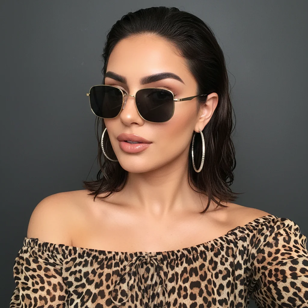 Quadratische Retro-Sonnenbrille aus Metall für Damen und Herren, UV-Schutz, bequeme Passform, Fahren und Outdoor-Brillen