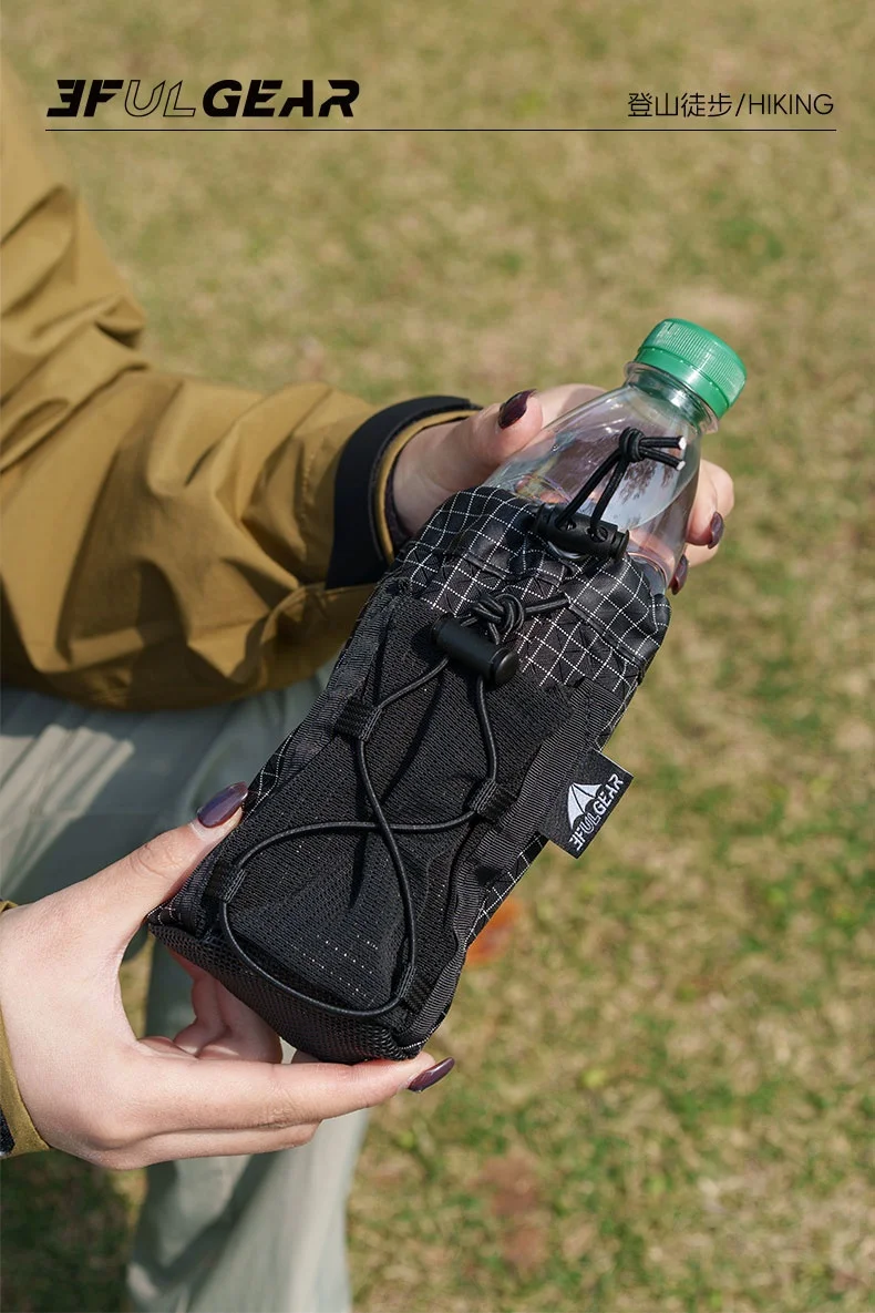 Sac à Eau 3F UL Gear - Bouteille Portable Outdoor Camping Randonnée - Modèle V9x2 Avec Porte Téléphone Et Fixation Molle - 31g Ultra Léger