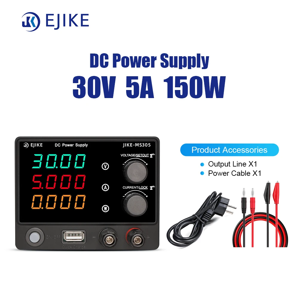 

EJIKE MS305 Adjustable DC Stabilized Power Supply Intelligent 30V USB Fast Charging Voltage Switch Regulator DC Lab Power Supply