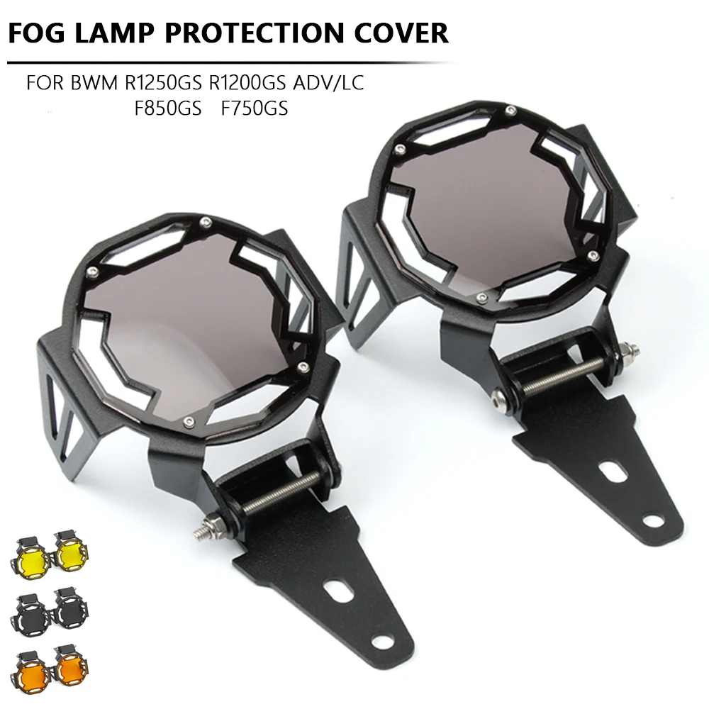 Motocicleta Black Samurai Flipable Fog Light Protector, Guard Lamp Cover, Fits para BMW R1200GS, F800GS, R1250GS, F850GS, F750GS, ADV LC