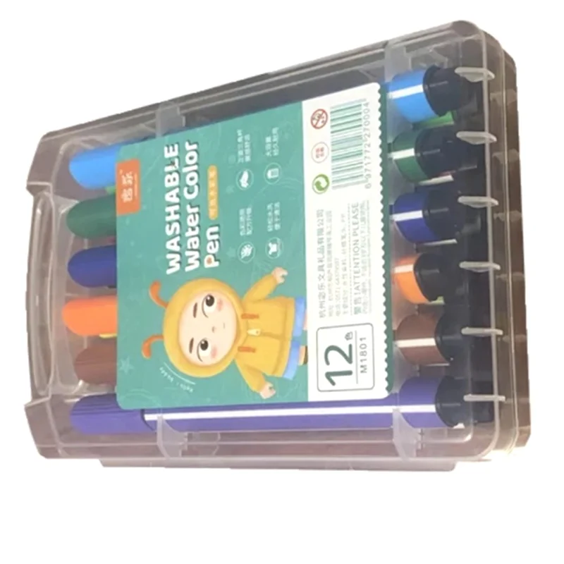 L53A-12-компонентный умный детский художественный набор: 6 кистей и набор цветных карандашей для рисования роботов