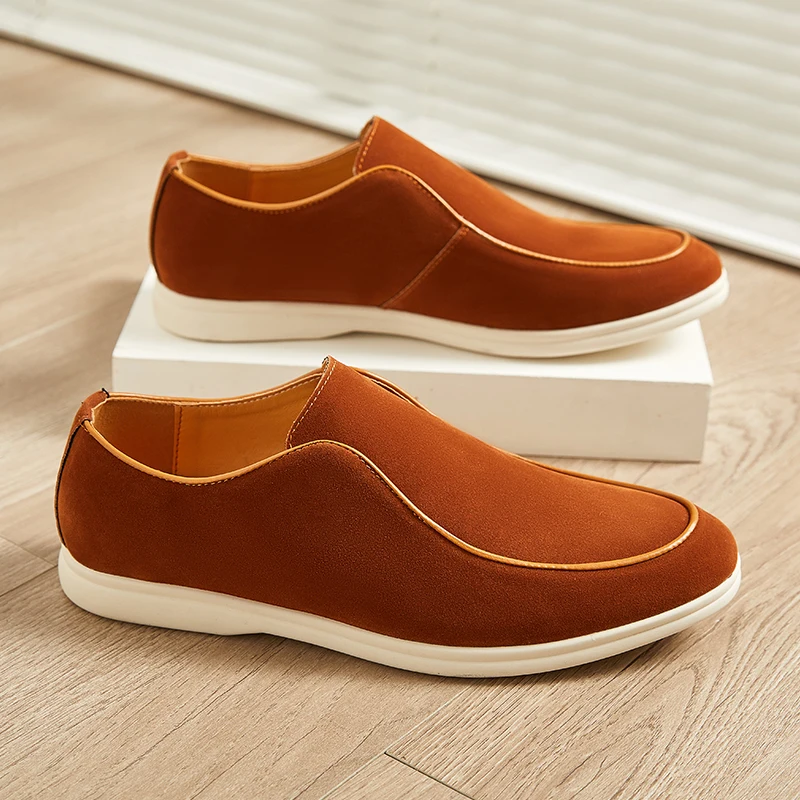 

Коричневые замшевые деловые туфли Мужские дизайнерские деловые туфли Лоферы ручной работы Мужская обувь для вождения Мокасины Ретро Повседневная офисная обувь Мужская