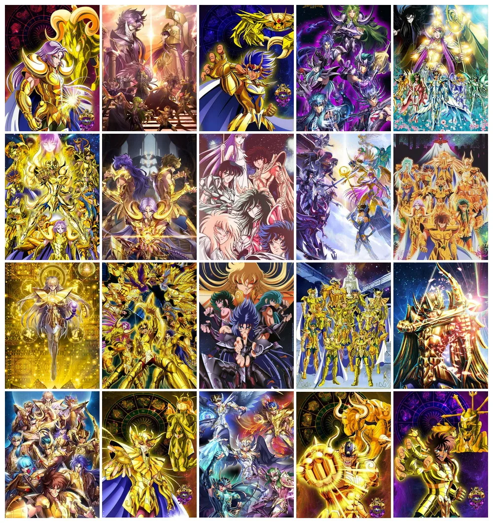 2024 New Saint Seiya Constellation Diamond Painting Embroidery Japanese Anime Cross Stitch Mosaic Picture Handicraft Home Decor