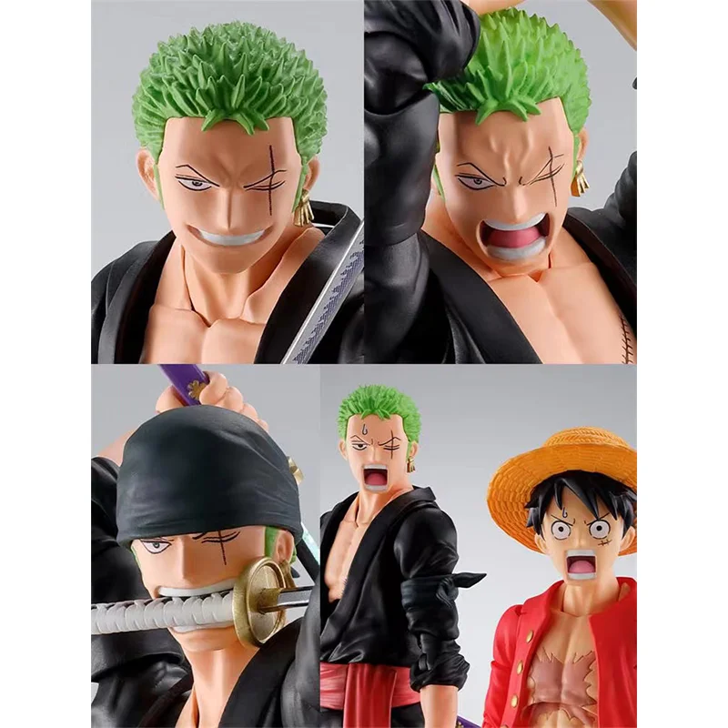 BANDAI-S.H.Figuarts SHF Roronoa Zoro Raid, figurines d\'action Anime, jouets modèles, 100% d\'origine, en stock