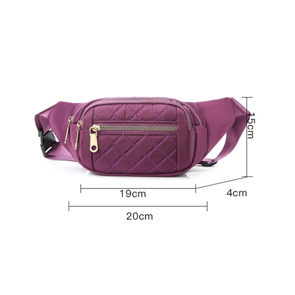 Women Plaid Waist Bag Female Oxford Waterproof Belt Bags Designer Crossbody Chest Bag Ladies Fashion Fanny Pack Banana Hip Purse